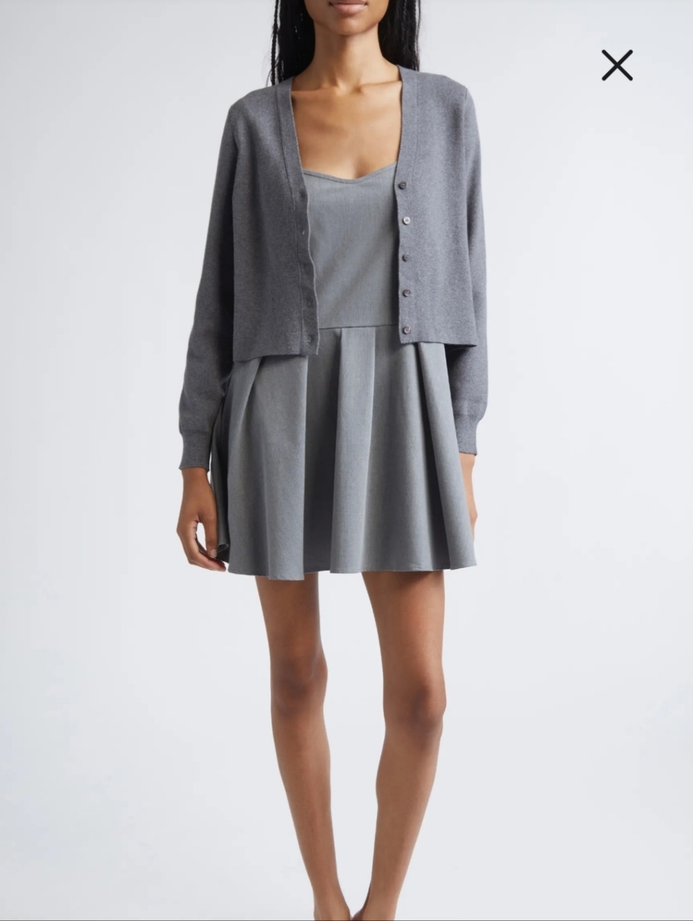 STAUD Grey Pleated Circle Mini Skirt ..Size M.. New No Tag. - Picture 4 of 6